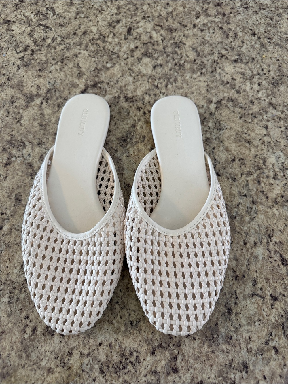 American eagle Cream Woven Slip-On Mules